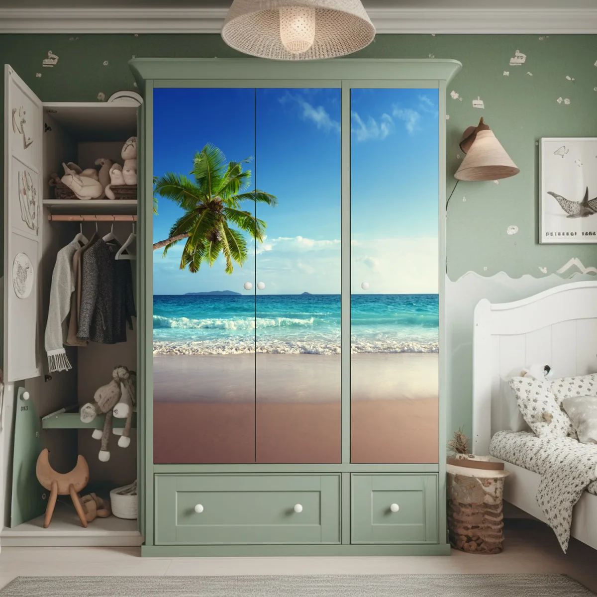 Schrankaufkleber tropischer Karibikstrand bei sonnenuntergang Schrankaufkleber tropischer Karibikstrand bei sonnenuntergang