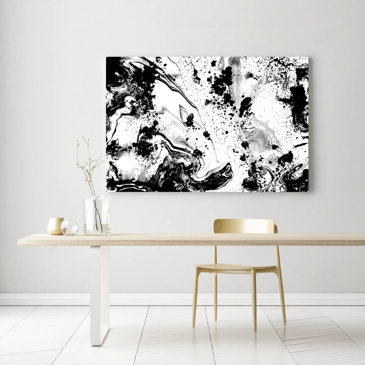 Leinwandbild monochromes marmormuster abstrakt Leinwandbild monochromes marmormuster abstrakt