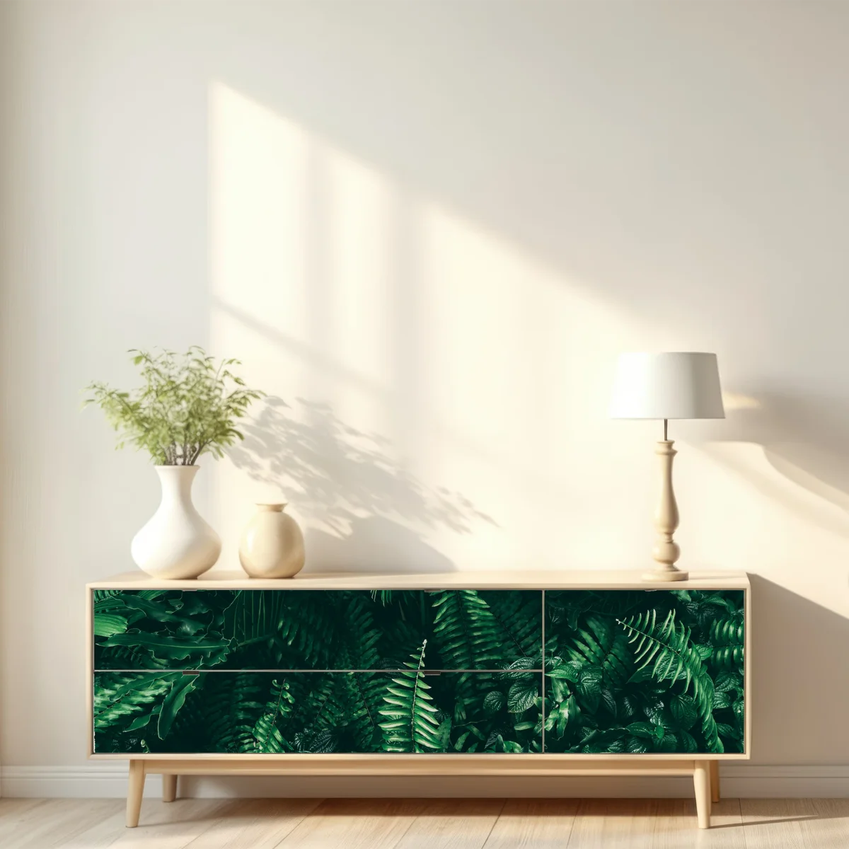 Repositionierbarer Aufkleber üppige tropische grüne blätter Repositionierbarer Aufkleber üppige tropische grüne blätter