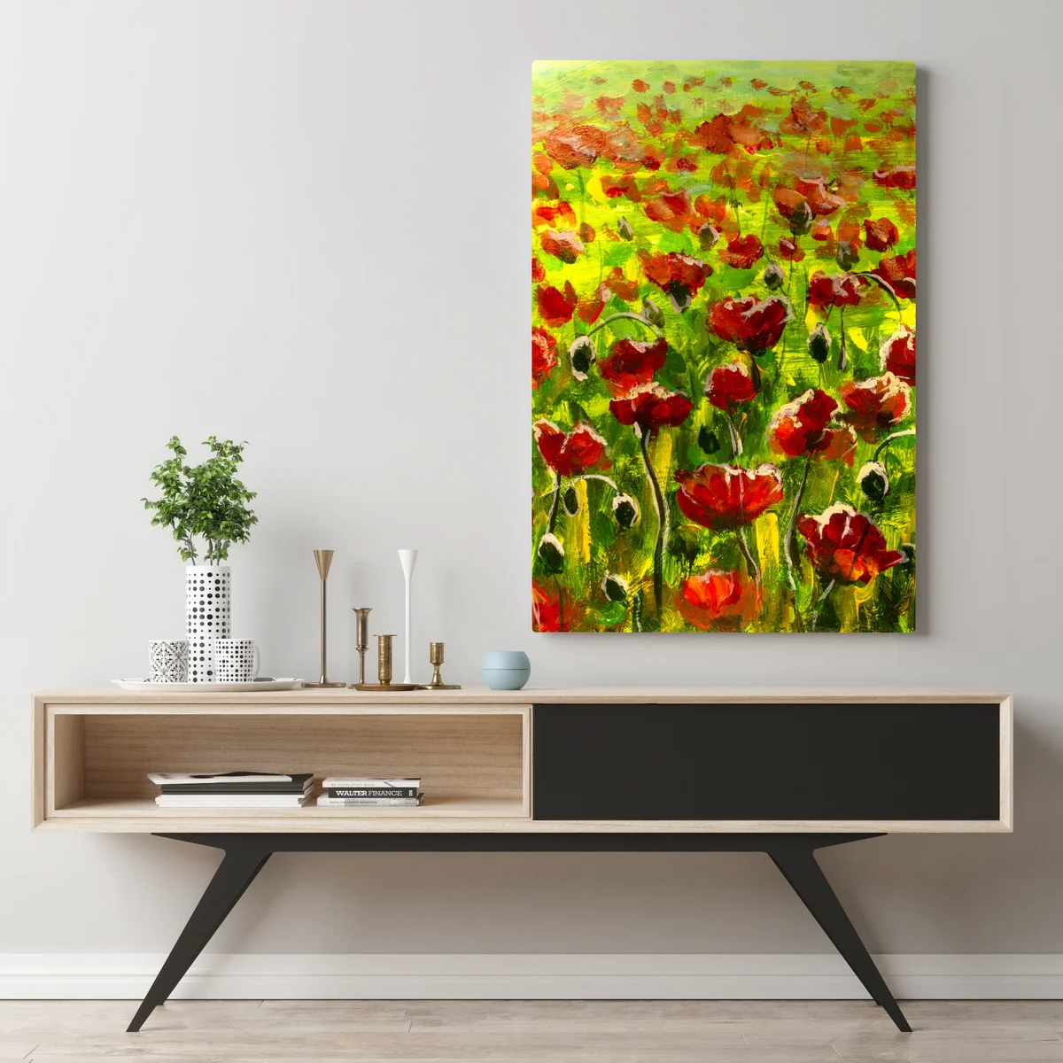 Leinwandbild feld roter mohnblumen Leinwandbild feld roter mohnblumen