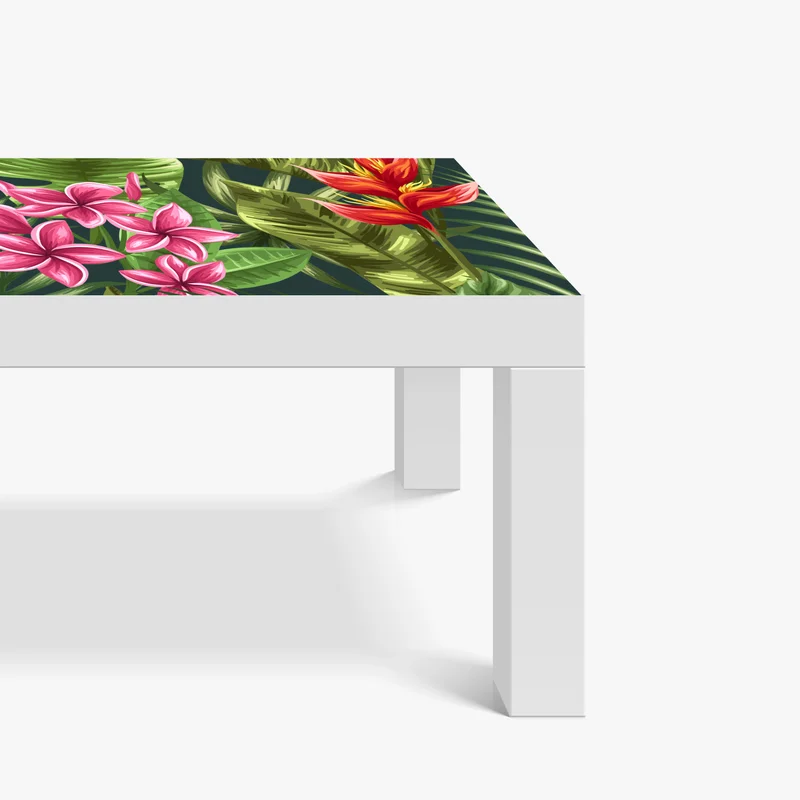 Tischaufkleber und Schreibtischaufkleber tropisches hibiskus- und plumeria-blumenmuster