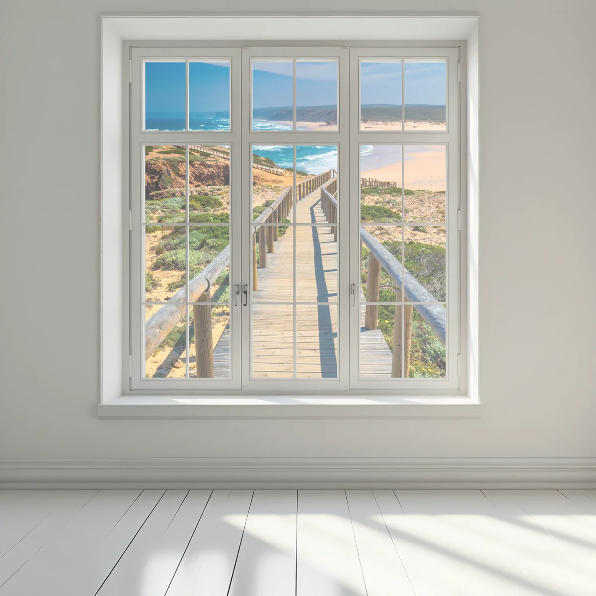 Fensteraufkleber holzsteg zur Praia da Bordeira Fensteraufkleber holzsteg zur Praia da Bordeira