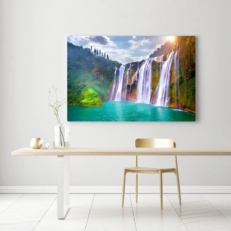 Leinwandbild Jiulong wasserfall türkis kaskade in Luoping, China Leinwandbild Jiulong wasserfall türkis kaskade in Luoping, China
