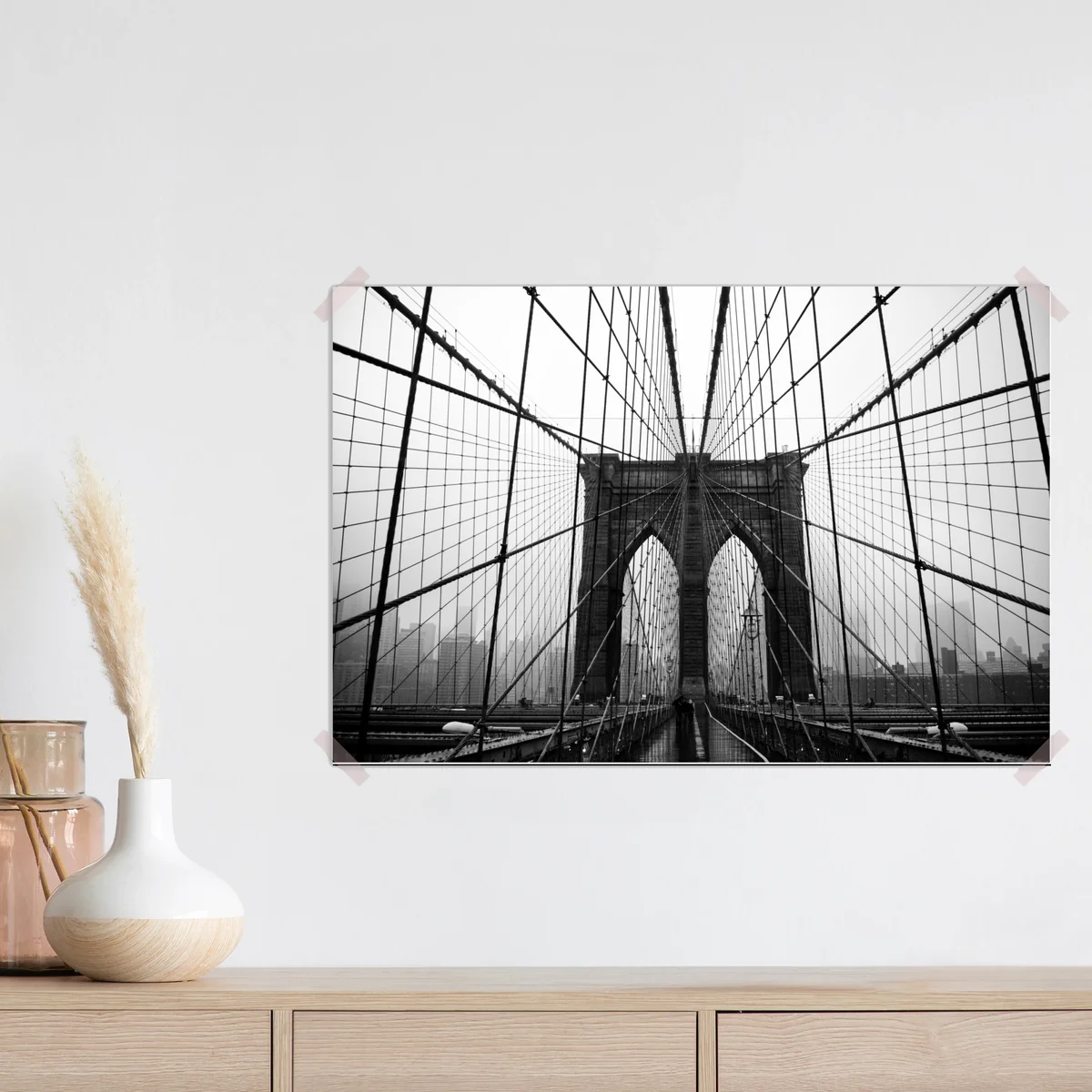 Poster Brooklyn Bridge geometrische perspektive Poster Brooklyn Bridge geometrische perspektive
