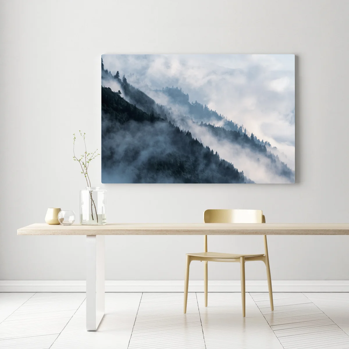 Leinwandbild nebelverhangene bergkämme Leinwandbild nebelverhangene bergkämme