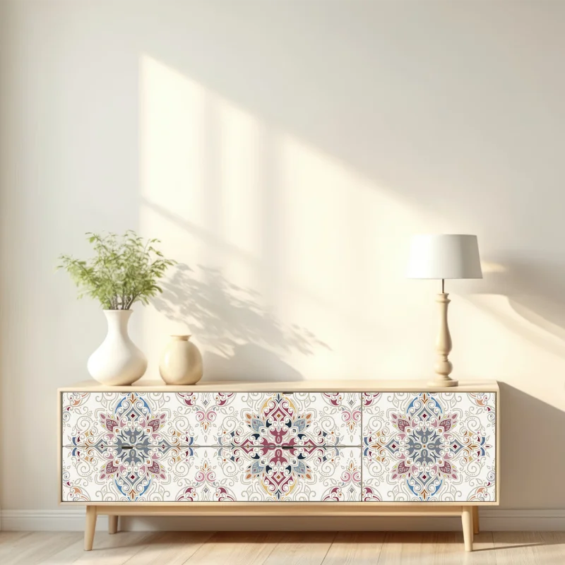 Repositionierbarer Aufkleber ornamentales vintage-damastmuster Repositionierbarer Aufkleber ornamentales vintage-damastmuster