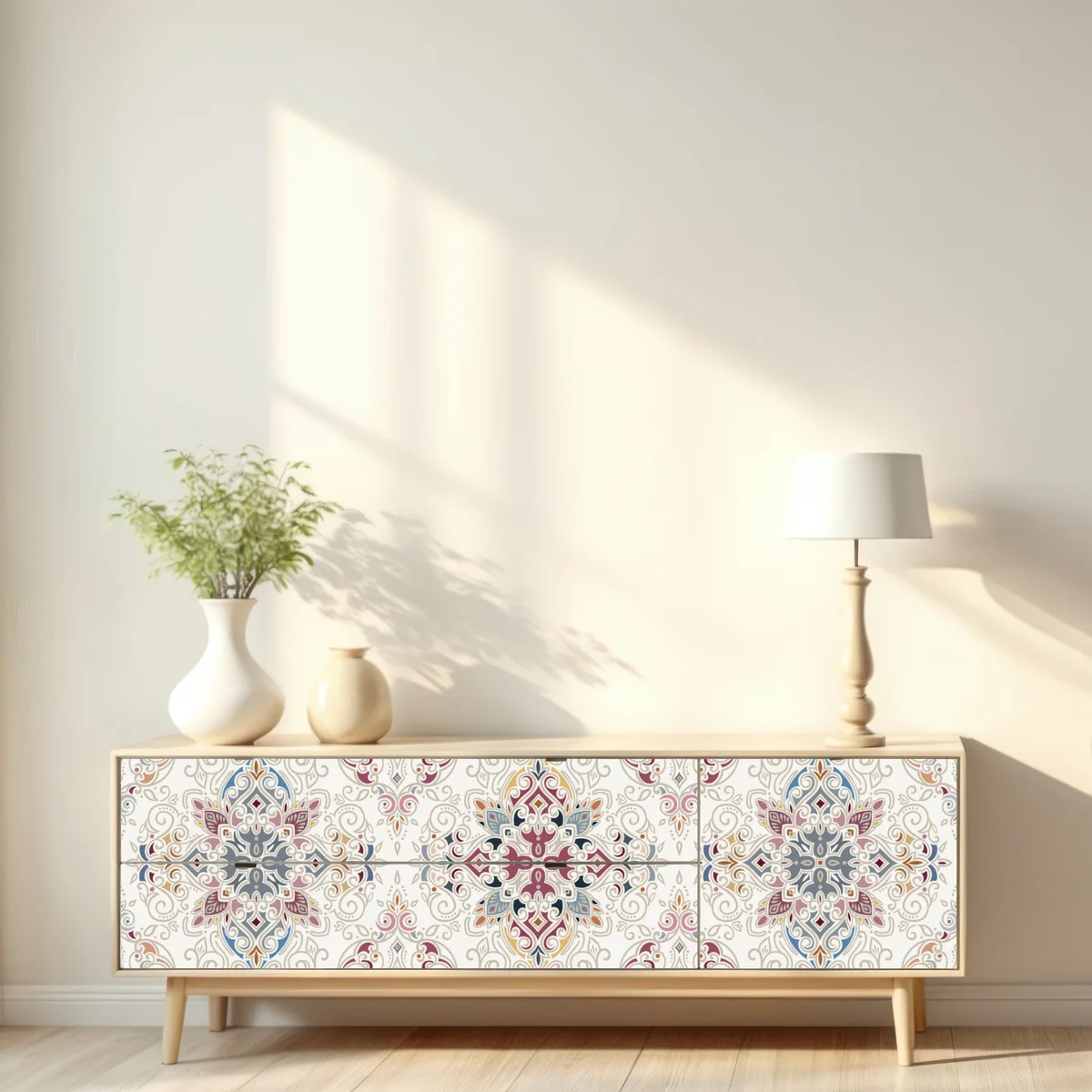 Repositionierbarer Aufkleber ornamentales vintage-damastmuster Repositionierbarer Aufkleber ornamentales vintage-damastmuster