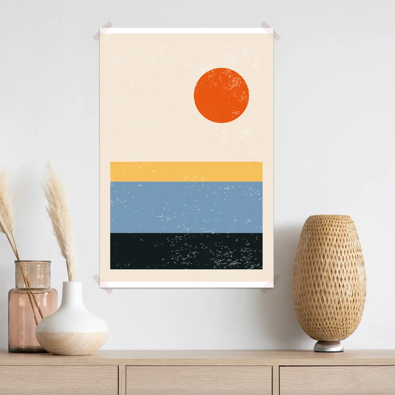 Poster minimalistische geometrische sonne • Poster bei Wallnifity® Poster minimalistische geometrische sonne • Poster bei Wallnifity®