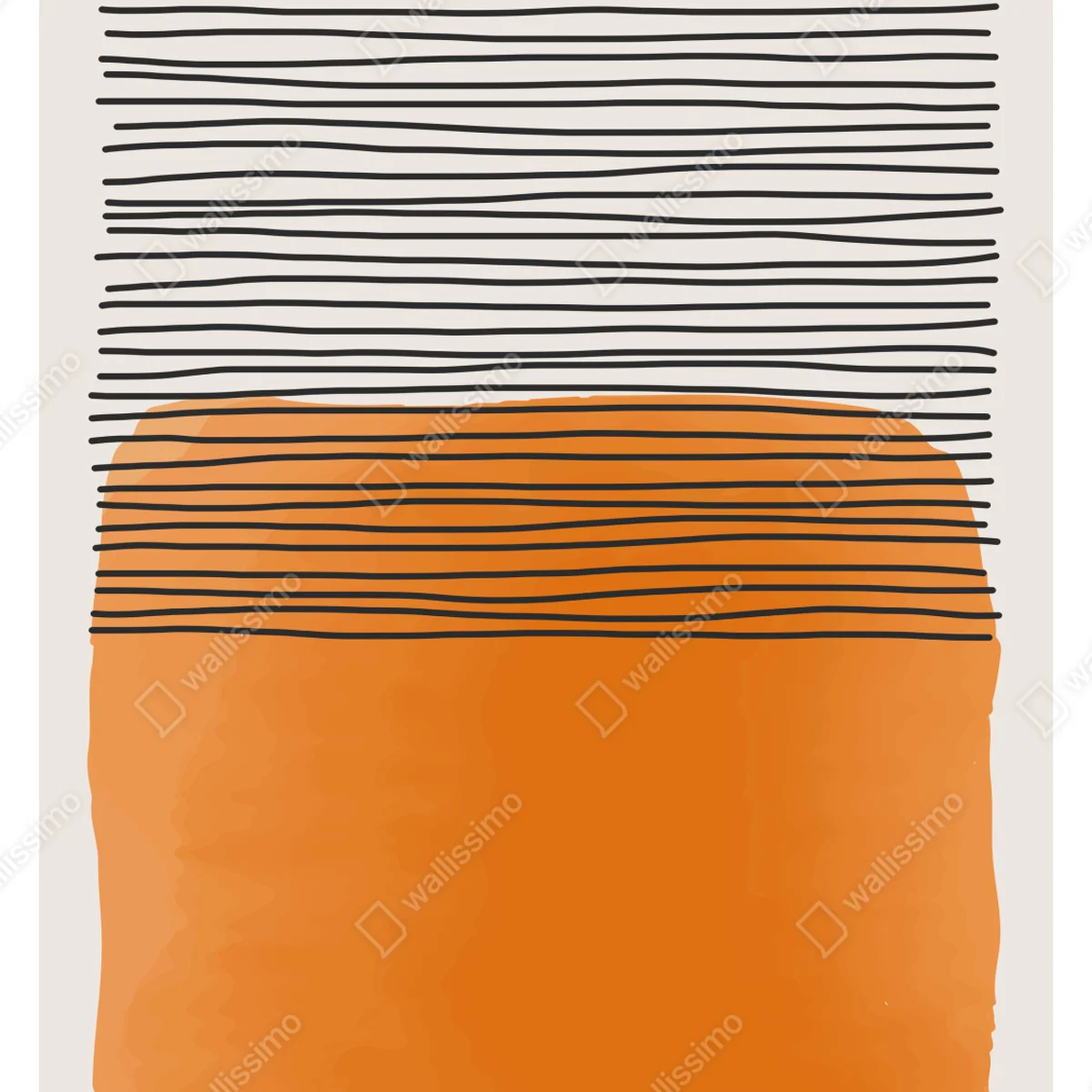 Poster warme orange abstraktion mit schwarzen linien • Poster bei Wallnifity® Poster warme orange abstraktion mit schwarzen linien • Poster bei Wallnifity®
