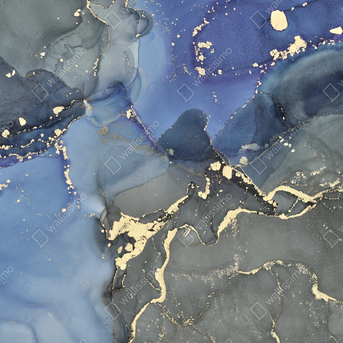 Leinwandbild luxuriöse blau-goldene abstraktion Leinwandbild luxuriöse blau-goldene abstraktion