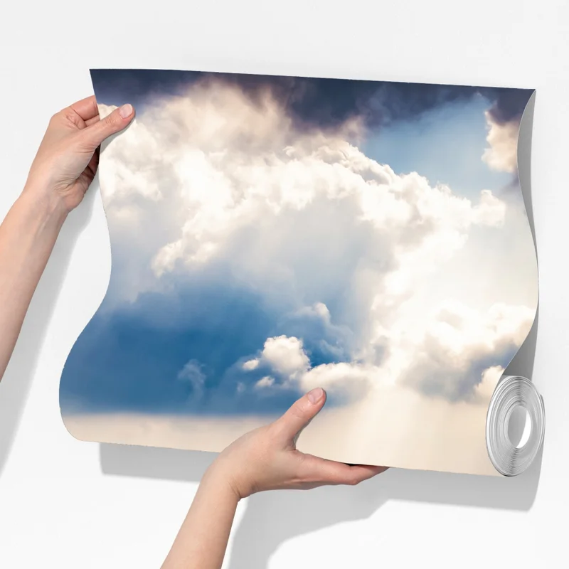 Fototapete neblige bergklippen mit sonnenstrahlen Fototapete neblige bergklippen mit sonnenstrahlen