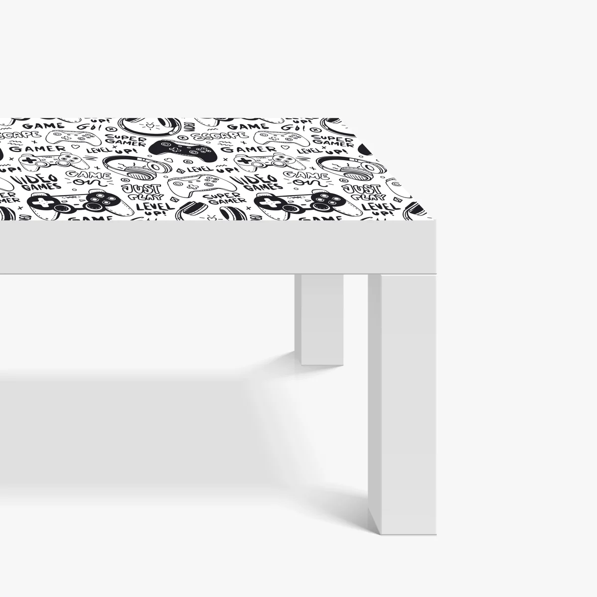 Tischaufkleber und Schreibtischaufkleber doodle-muster mit videospiel-controllern Tischaufkleber und Schreibtischaufkleber doodle-muster mit videospiel-controllern