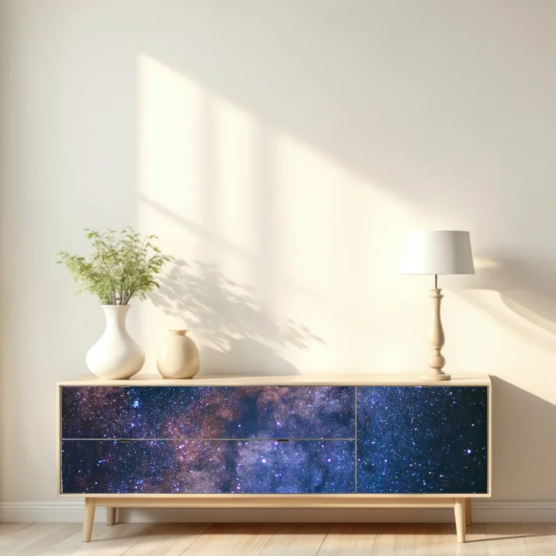 Repositionierbarer Aufkleber milchstraße galaxie nachthimmel