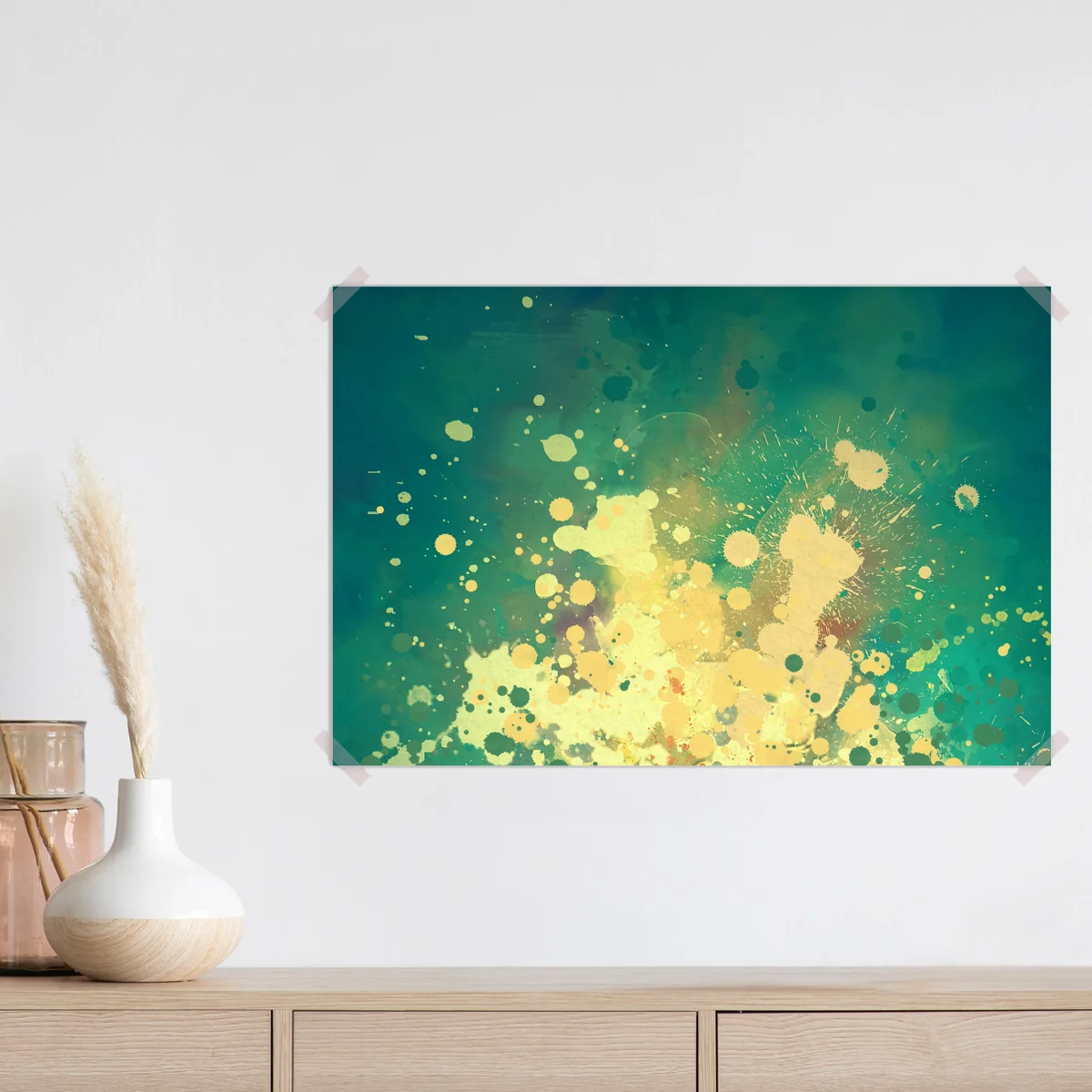 Poster türkiser aquarellausbruch abstrakt Poster türkiser aquarellausbruch abstrakt