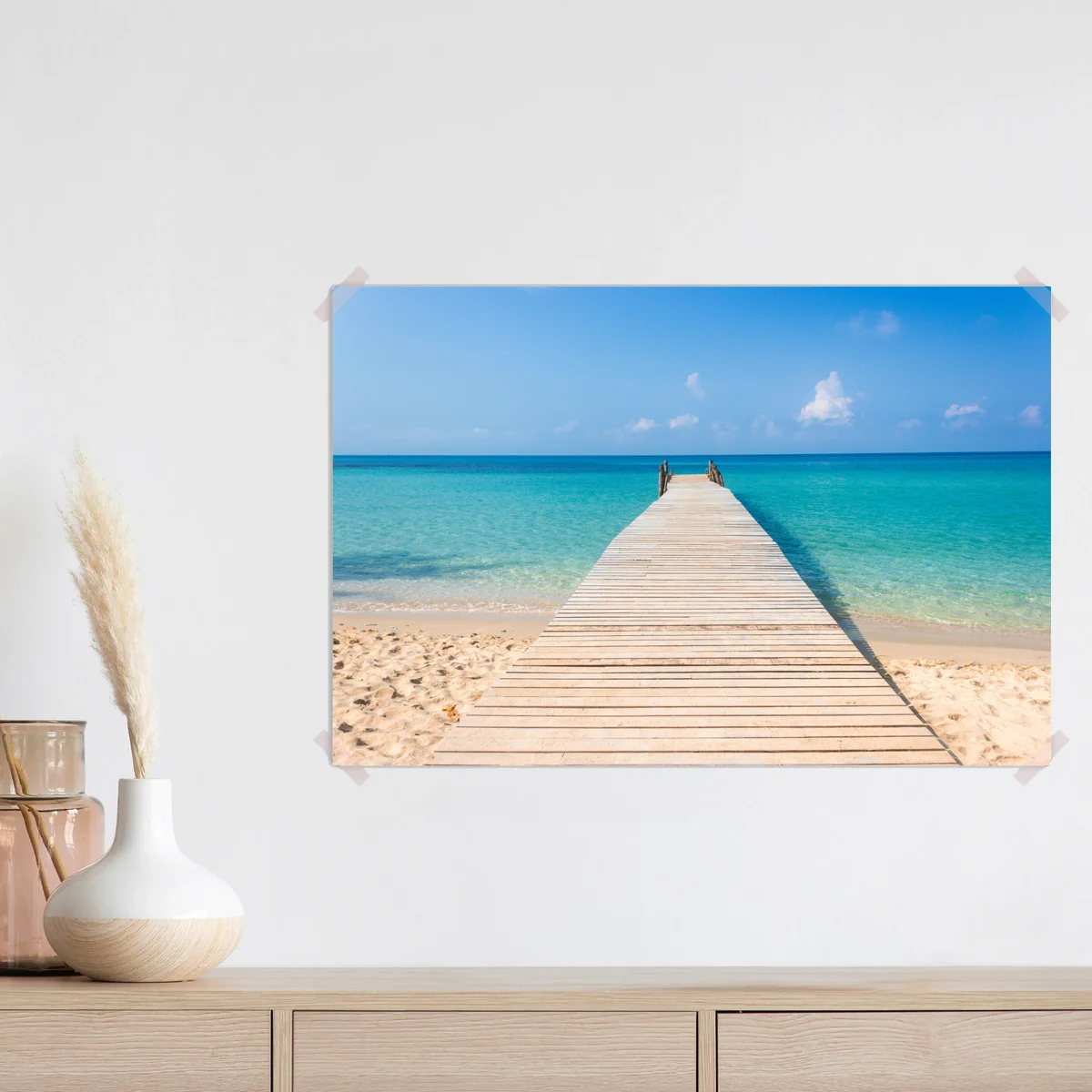 Poster hölzerner steg zum türkisfarbenen meer Poster hölzerner steg zum türkisfarbenen meer