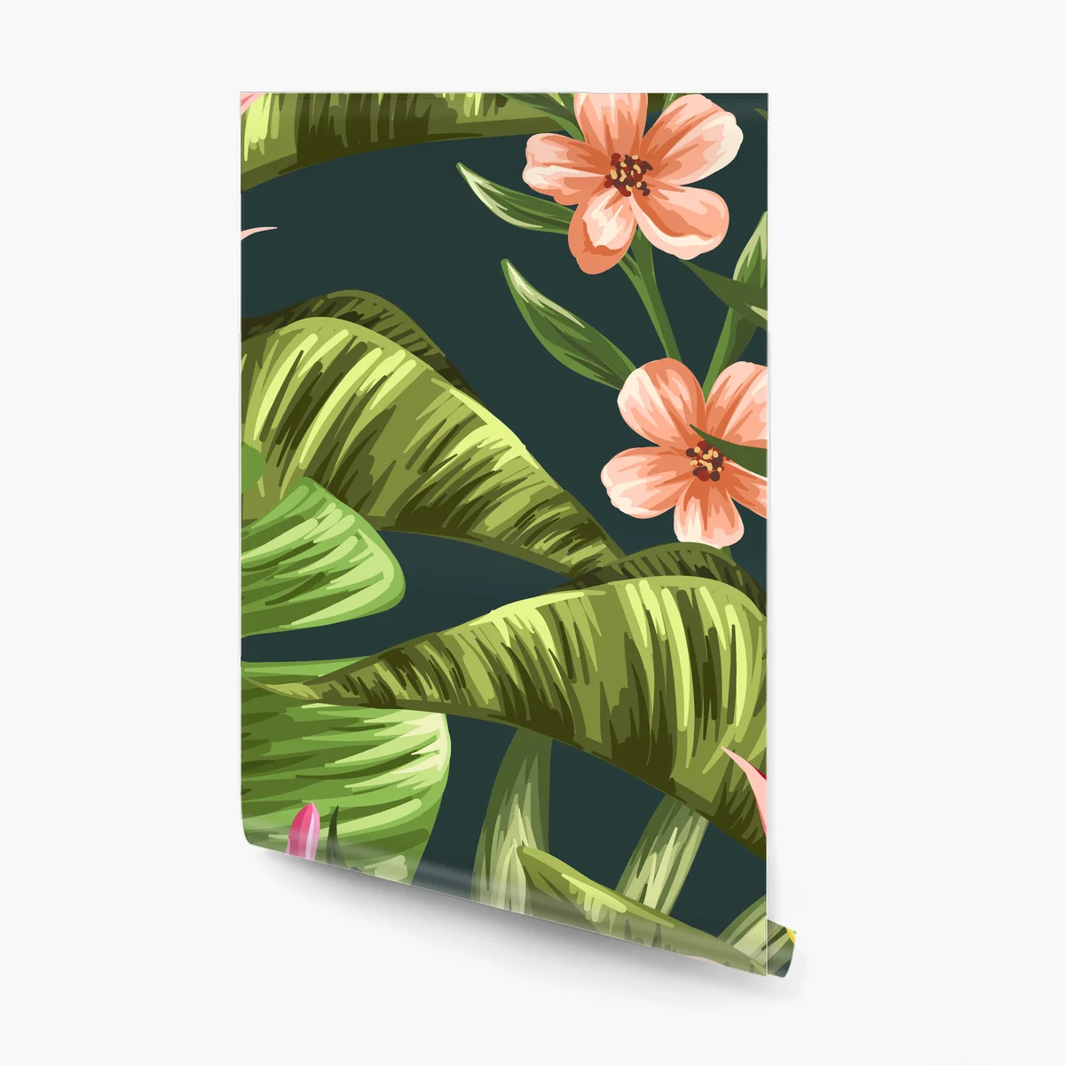 Fototapete tropisches hibiskus- und plumeria-blumenmuster Fototapete tropisches hibiskus- und plumeria-blumenmuster