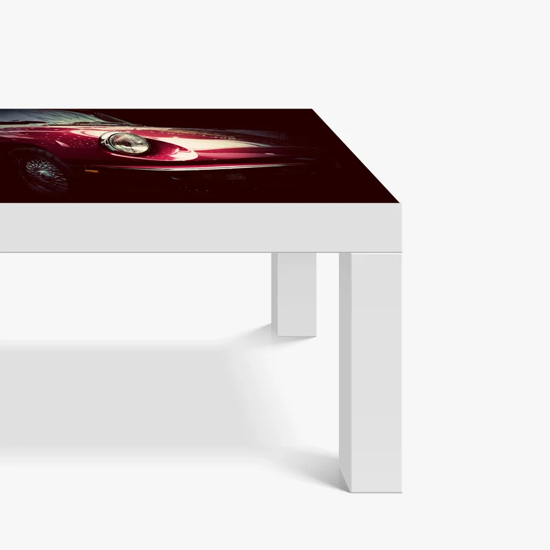 Tischaufkleber und Schreibtischaufkleber nahaufnahme eines klassischen roten sportwagens