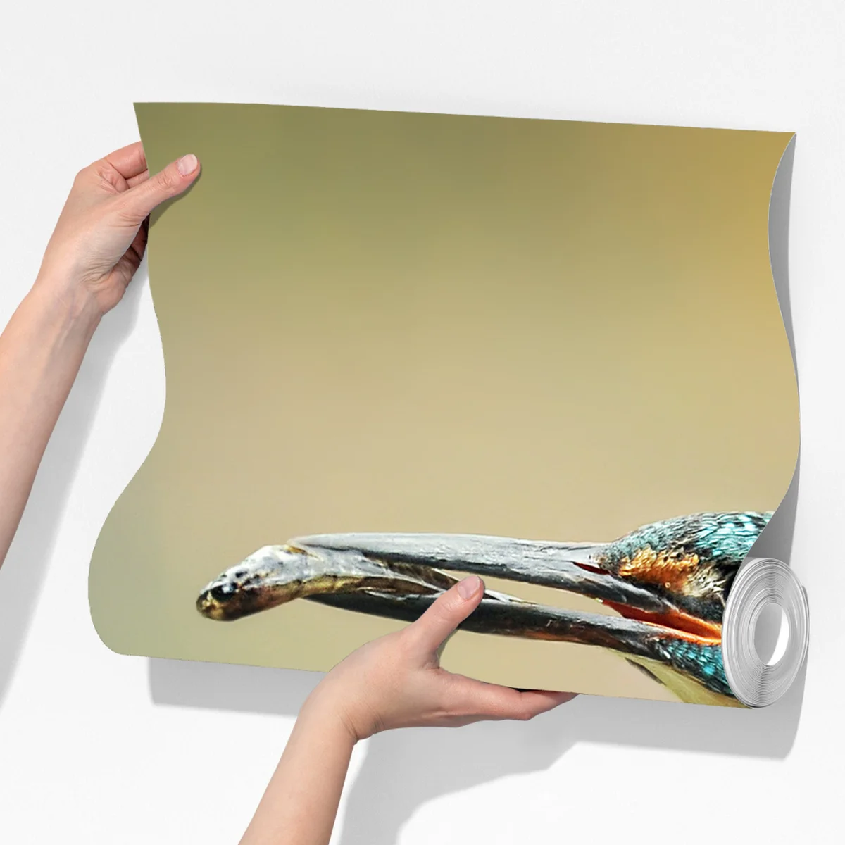 Fototapete eisvogel auf einem ast mit fisch Fototapete eisvogel auf einem ast mit fisch