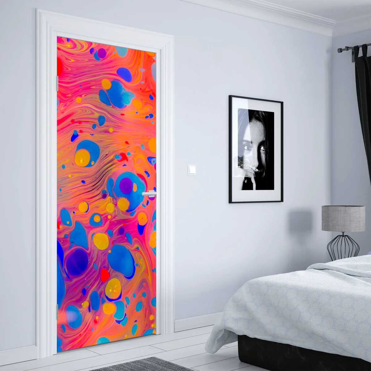 Türaufkleber osmanisches ebru marmormuster Türaufkleber osmanisches ebru marmormuster