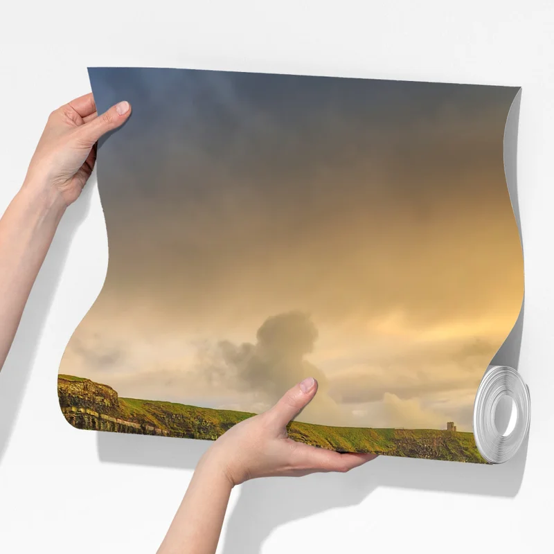 Fototapete dramatische küstenklippen bei sonnenuntergang Fototapete dramatische küstenklippen bei sonnenuntergang