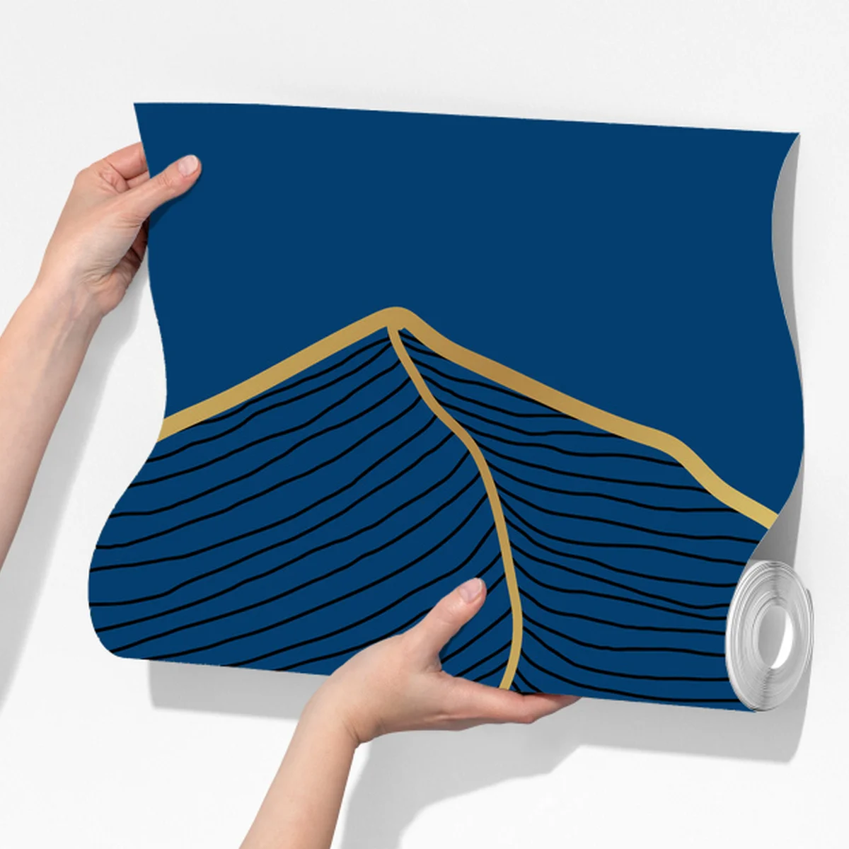 Fototapete goldene linien berglandschaft auf dunkelblauem hintergrund Fototapete goldene linien berglandschaft auf dunkelblauem hintergrund