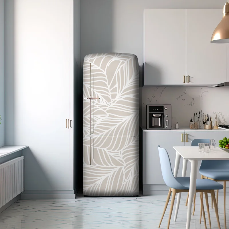 Kühlschrankaufkleber beige botanisches blattmuster
