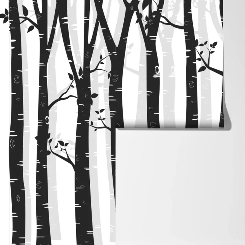 Fototapete monochromatischer birkenwald Fototapete monochromatischer birkenwald