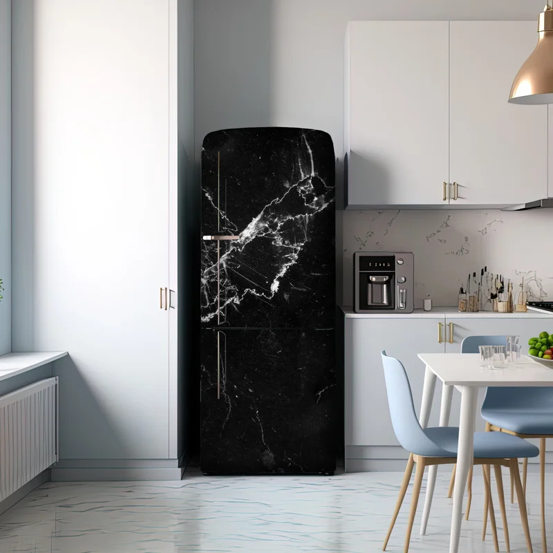 Kühlschrankaufkleber schwarzer marmor mit adern Kühlschrankaufkleber schwarzer marmor mit adern