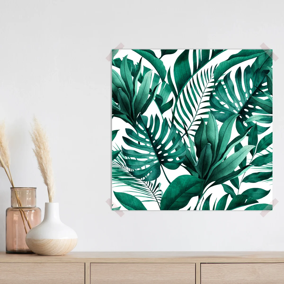 Poster tropisches muster mit monstera- und palmenblättern • Poster bei Wallnifity® Poster tropisches muster mit monstera- und palmenblättern • Poster bei Wallnifity®