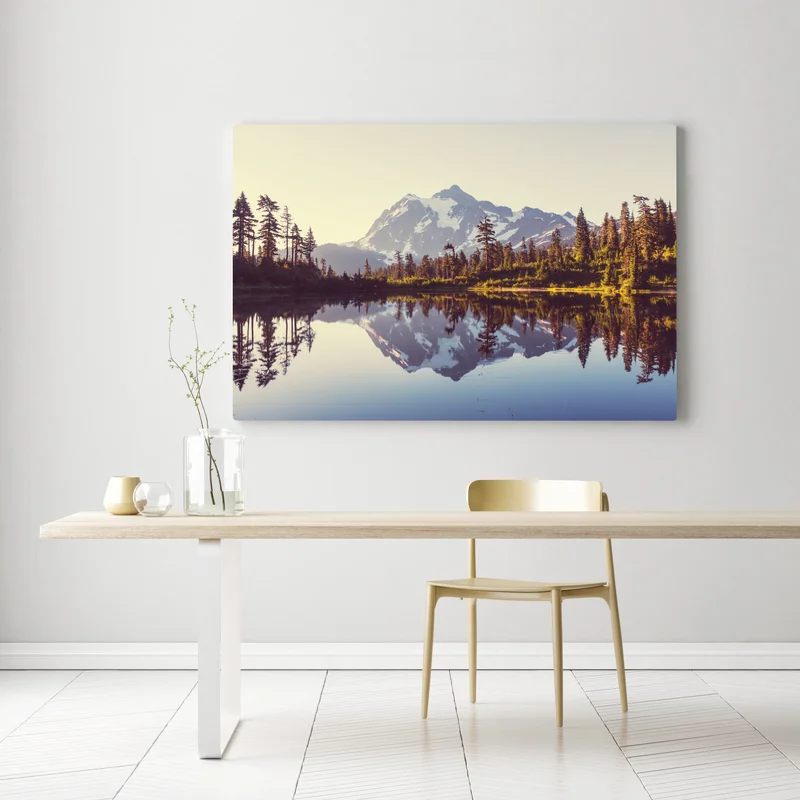 Leinwandbild spiegelung von Mount Shuksan im bergsee Leinwandbild spiegelung von Mount Shuksan im bergsee