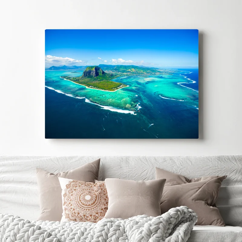 Leinwandbild Le Morne panorama der türkislagune Leinwandbild Le Morne panorama der türkislagune