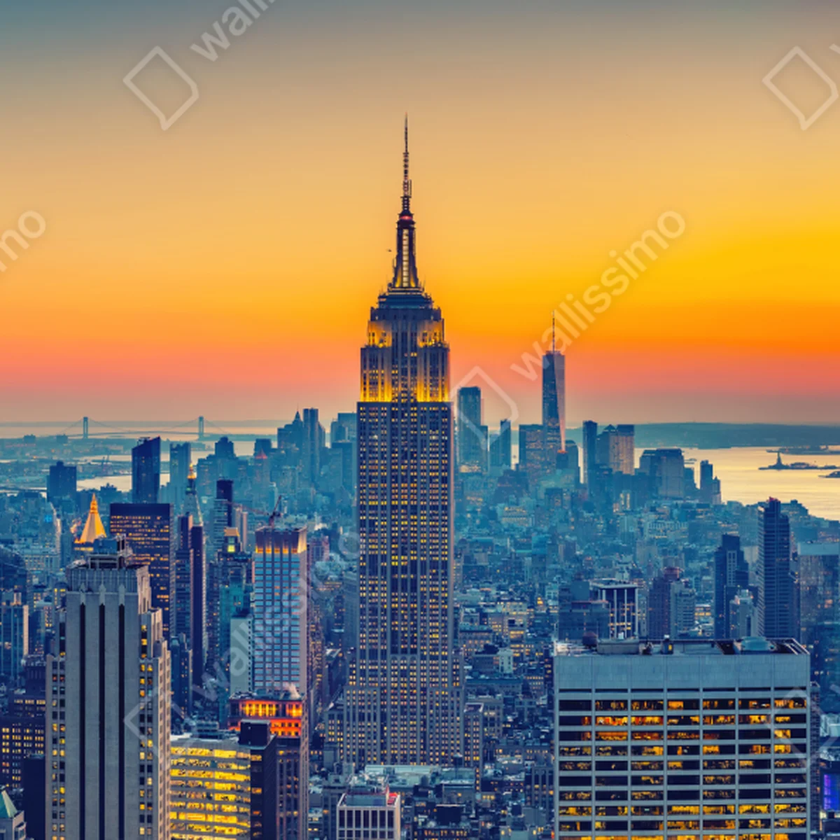 Kühlschrankaufkleber sonnenuntergang über New York Kühlschrankaufkleber sonnenuntergang über New York