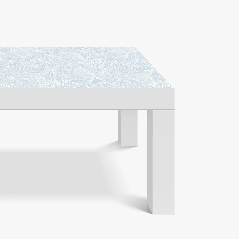 Tischaufkleber und Schreibtischaufkleber sanftes blaues botanisches muster