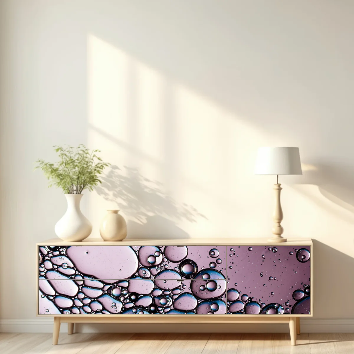 Repositionierbarer Aufkleber lila abstraktes blasenmuster Repositionierbarer Aufkleber lila abstraktes blasenmuster