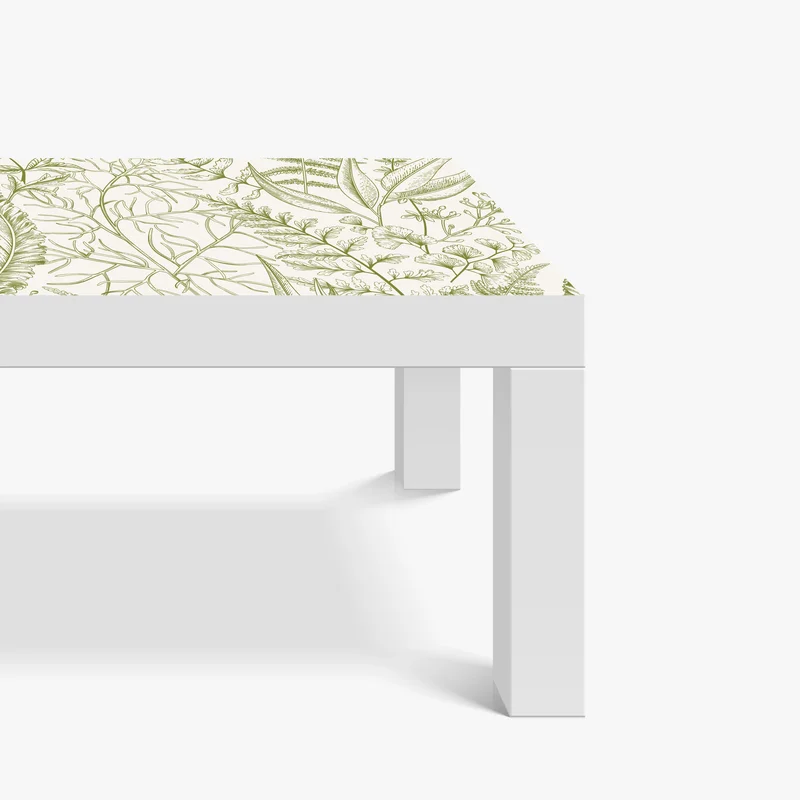 Tischaufkleber und Schreibtischaufkleber handgezeichnetes grünes blättermotiv