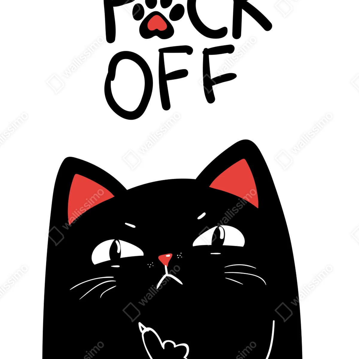 Poster freche schwarze katze mit attitude Poster freche schwarze katze mit attitude