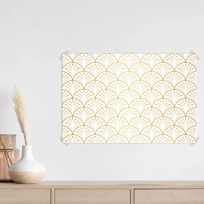 Poster goldenes art deco fächermuster Poster goldenes art deco fächermuster