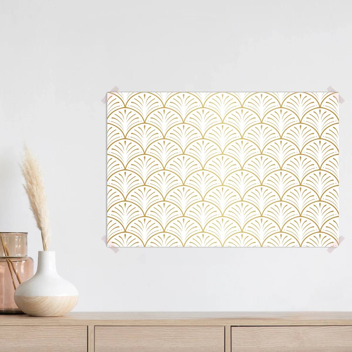 Poster goldenes art deco fächermuster Poster goldenes art deco fächermuster