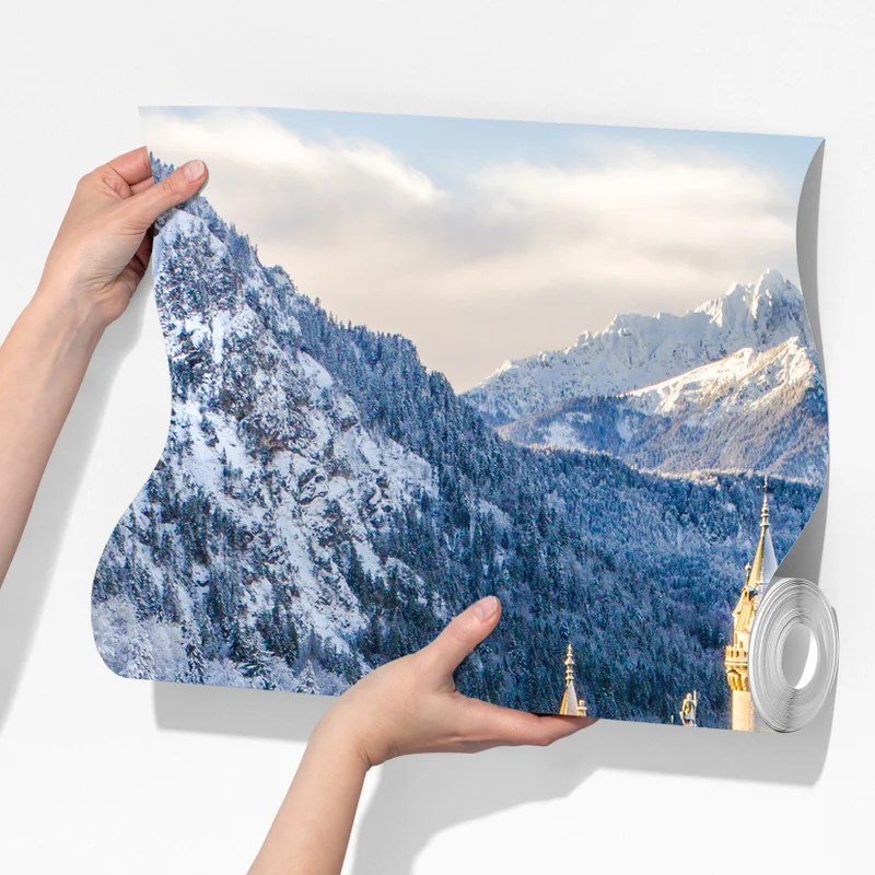 Fototapeta zimowy zamek w ośnieżonych górach Fototapeta zimowy zamek w ośnieżonych górach