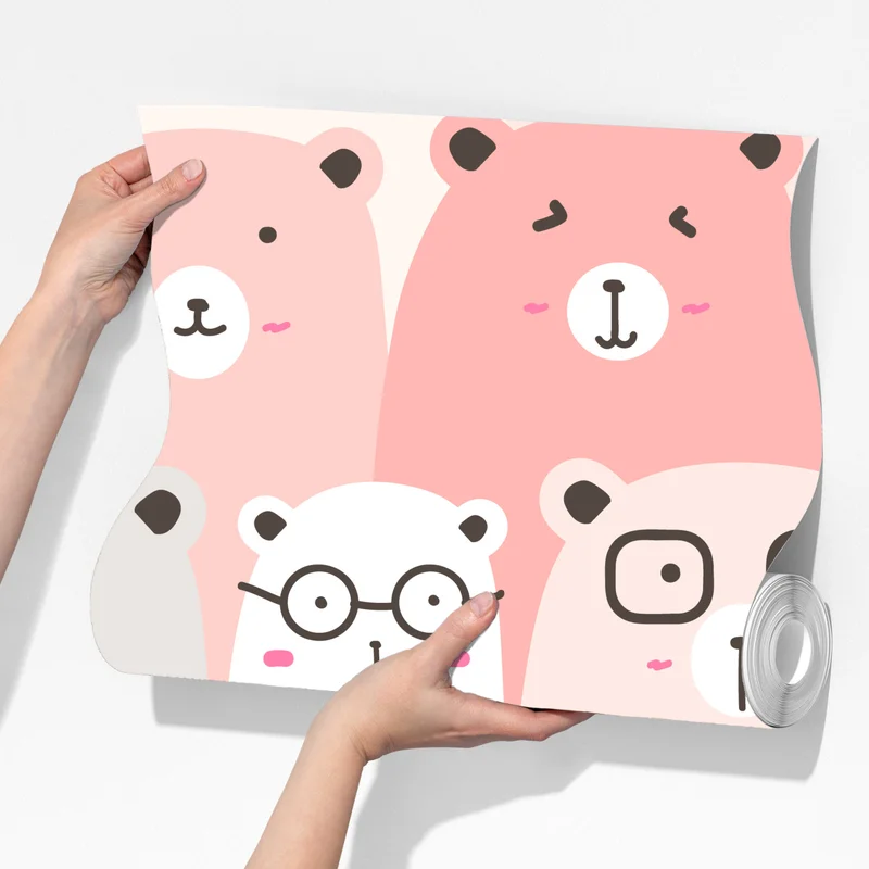 Fototapete pastell bärenmuster für das kinderzimmer Fototapete pastell bärenmuster für das kinderzimmer