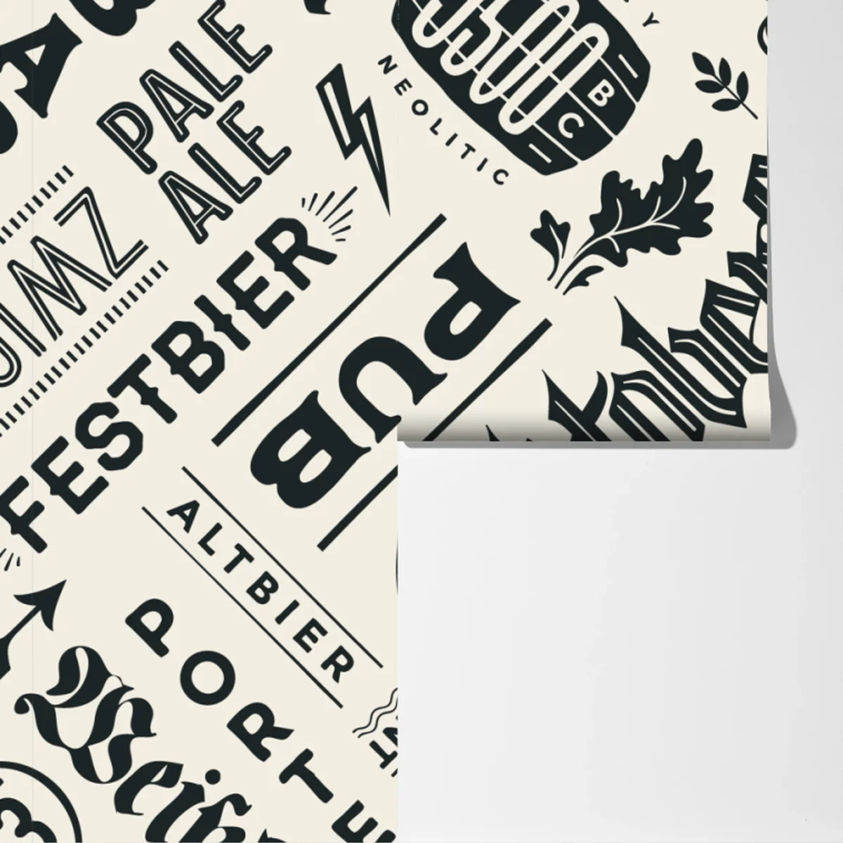 Fototapete vintage bier etiketten typografie muster Fototapete vintage bier etiketten typografie muster