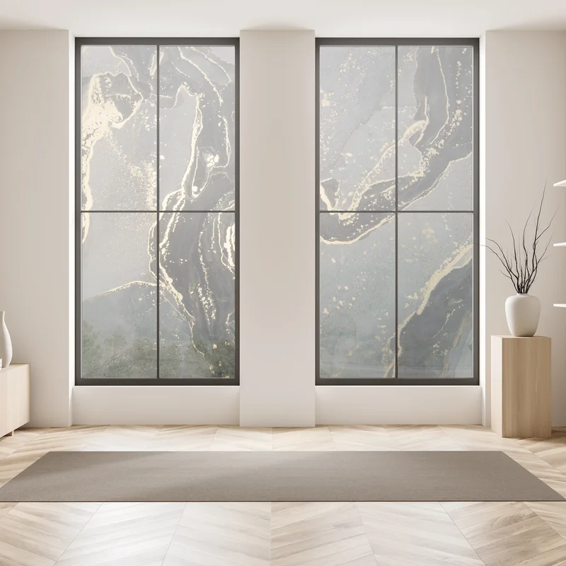 Fensteraufkleber luxuriöser schwarz-goldener marmor abstrakt Fensteraufkleber luxuriöser schwarz-goldener marmor abstrakt