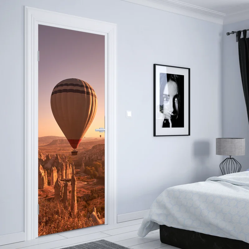 Türaufkleber heißluftballon über Kappadokien bei sonnenaufgang Türaufkleber heißluftballon über Kappadokien bei sonnenaufgang