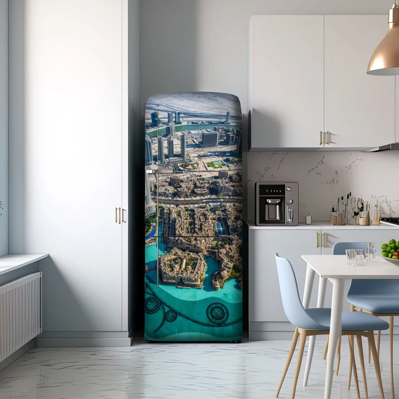 Kühlschrankaufkleber luftaufnahme von Downtown Dubai Kühlschrankaufkleber luftaufnahme von Downtown Dubai