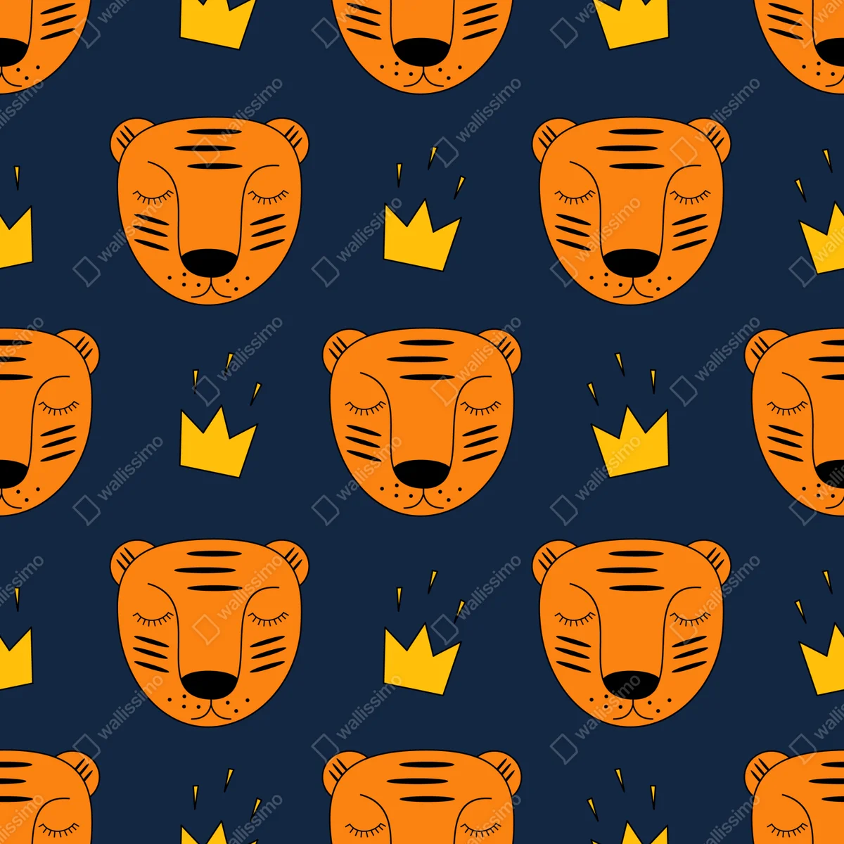 Schrankaufkleber verspieltes tiger-muster für kinderzimmer Schrankaufkleber verspieltes tiger-muster für kinderzimmer