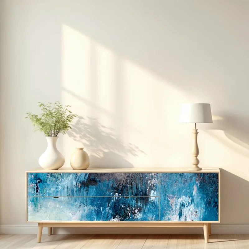 Repositionierbarer Aufkleber tiefblaue abstrakte struktur