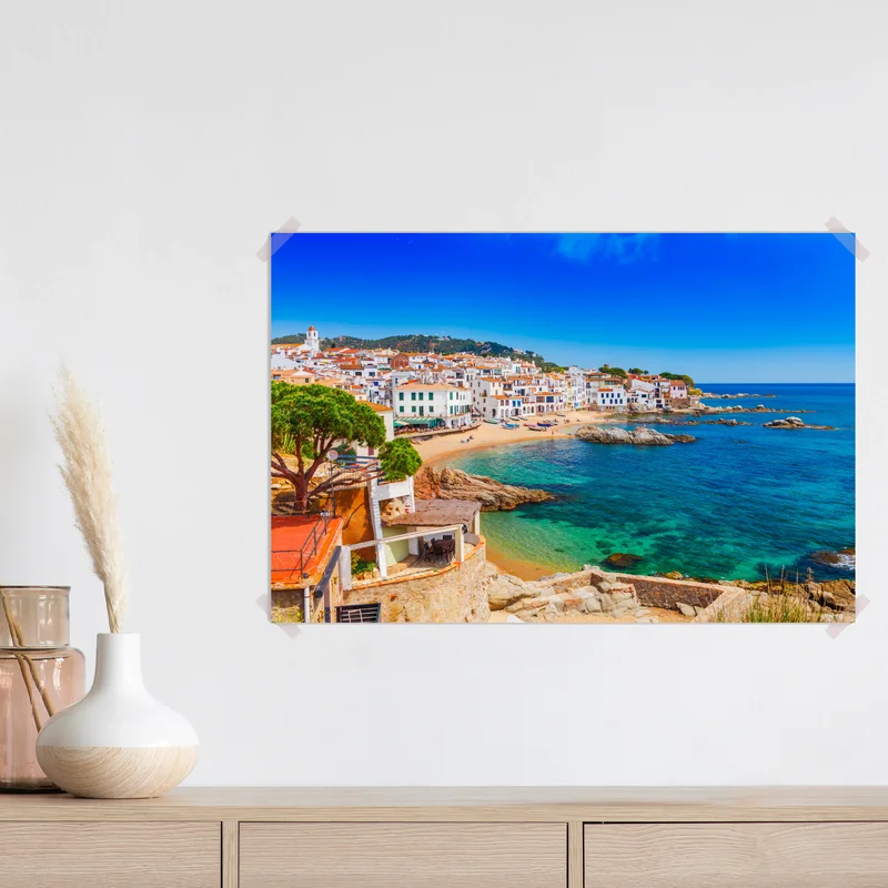 Poster sonniges mediterranes küstendorf Poster sonniges mediterranes küstendorf