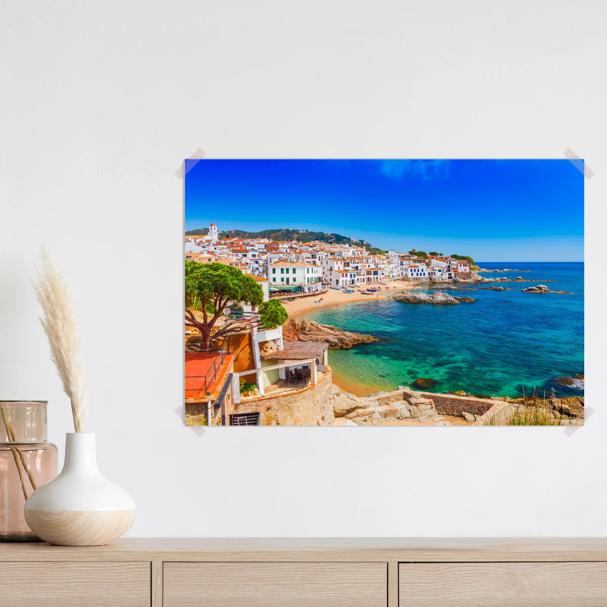 Poster sonniges mediterranes küstendorf Poster sonniges mediterranes küstendorf