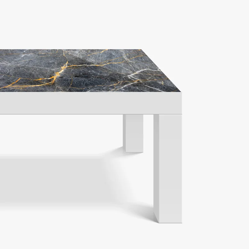 Tischaufkleber und Schreibtischaufkleber dunkelgrauer marmor mit goldenen adern