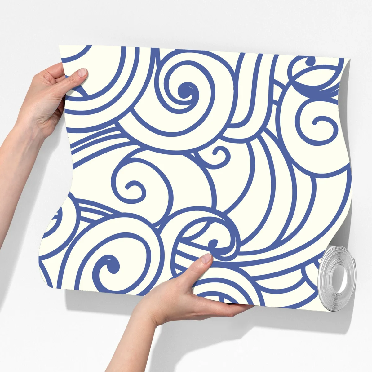 Fototapete nahtloses blaues wirbelmuster Fototapete nahtloses blaues wirbelmuster